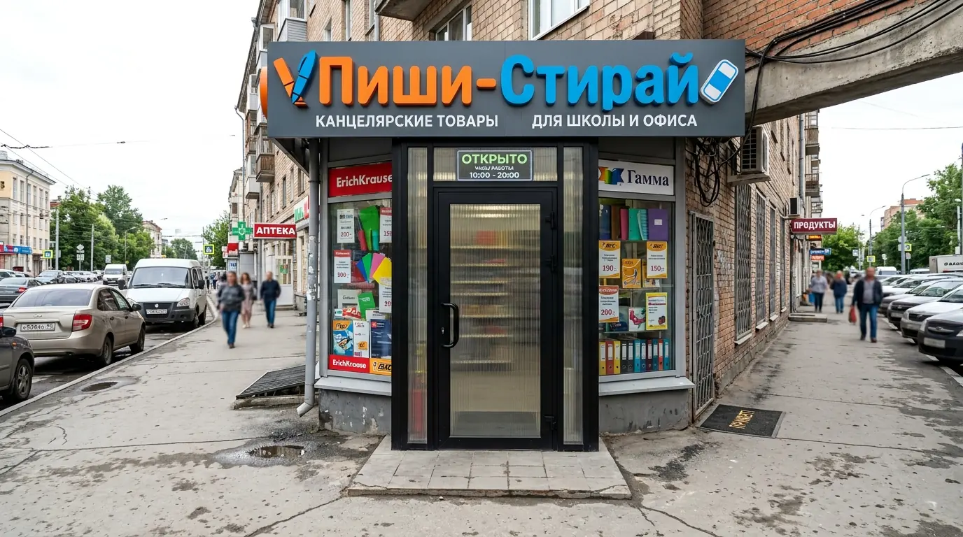 Витринный вход торговой точки, входные группы